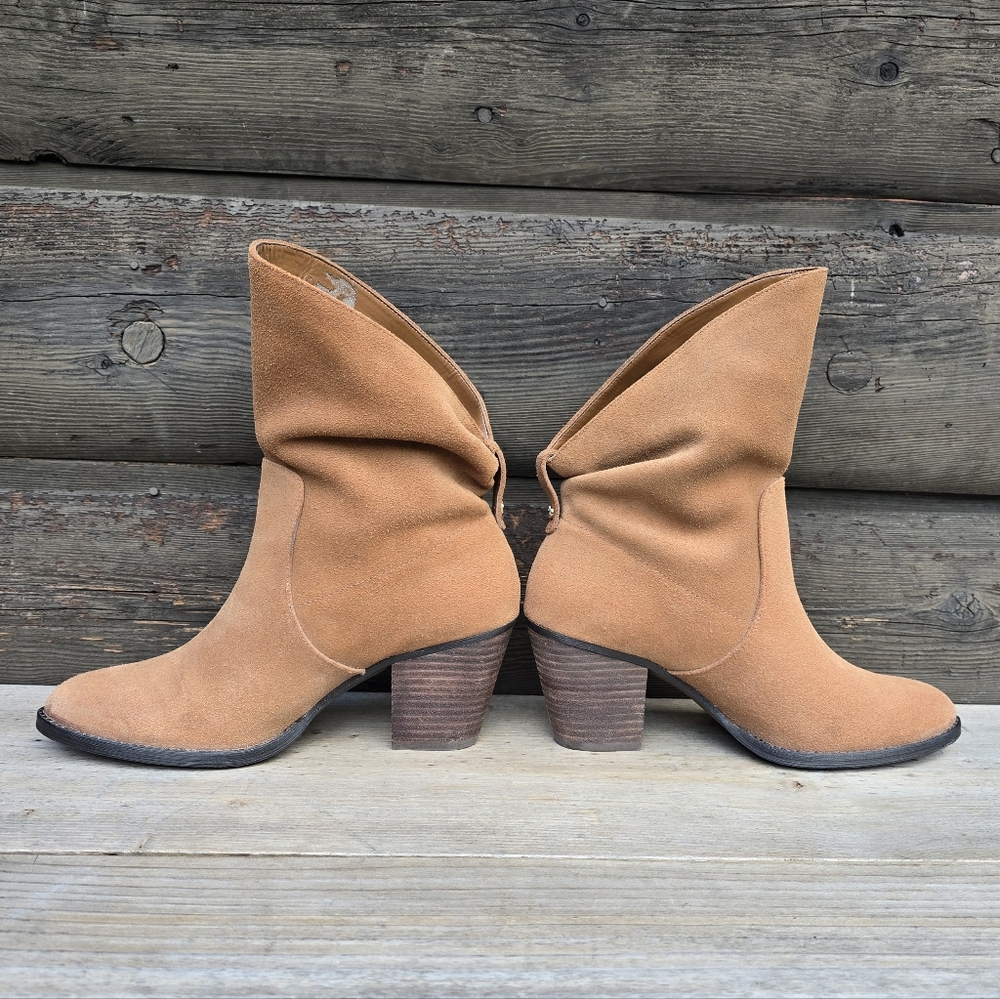 Nine West Frassie Western Boho, Suede Block Heel, Comfort Bootie 8.5M - Picture 9 of 12